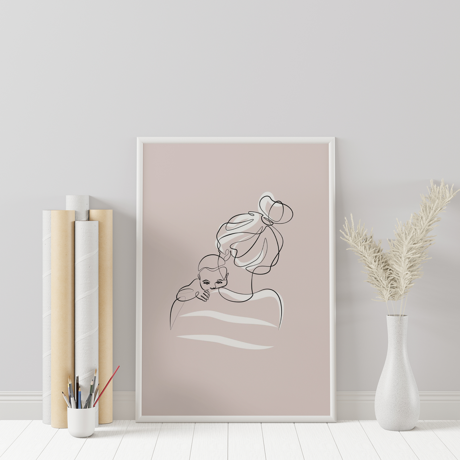 Mom and Baby Framed Poster