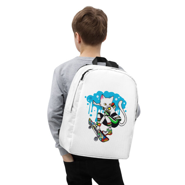 all over print minimalist backpack white zoomed in 63bc362604272