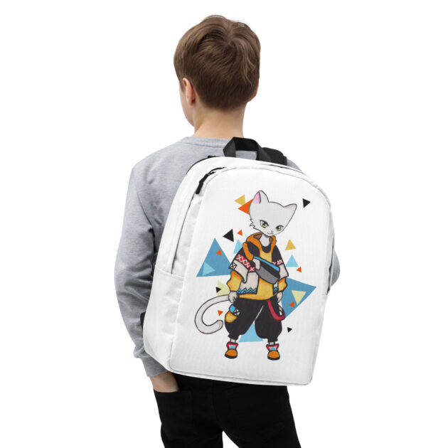 all over print minimalist backpack white zoomed in 63bc37b2314f4
