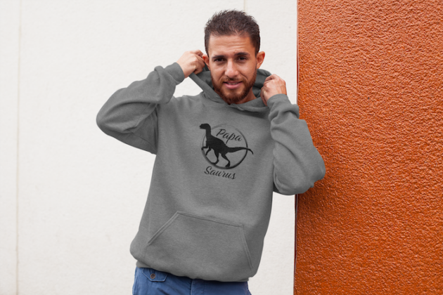 heathered hoodie pullover mockup of a man leaning on a bicolor wall 28627 2