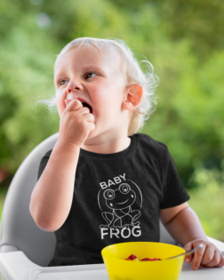 heathered tee mockup featuring a baby eating m8066 r el2