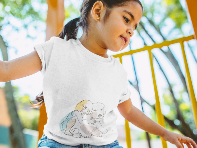 little girl playing at the jungle gym t shirt mockup a12107 1