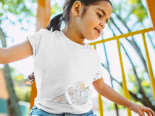 little girl playing at the jungle gym t shirt mockup a12107 2