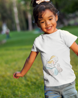 little girl running at a park t shirt mockup a7679 5