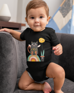 mockup featuring a baby boy with a onesie at home m997 5