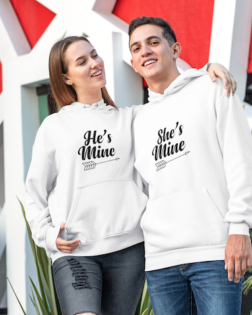 mockup featuring a couple with matching hoodies 30758 2
