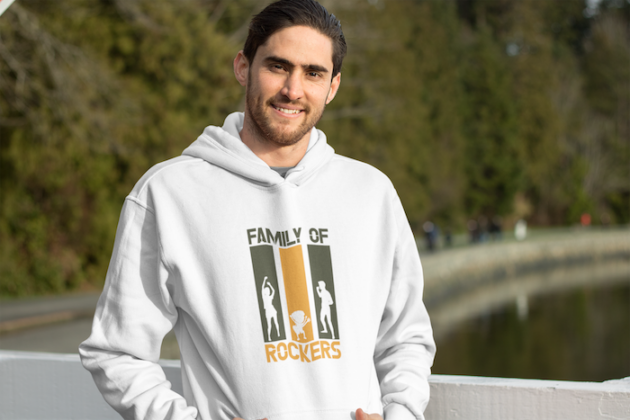 mockup of a bearded man wearing a pullover hoodie 25104 2