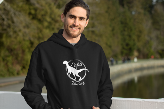mockup of a bearded man wearing a pullover hoodie 25104 3