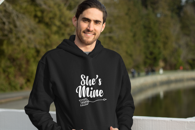 mockup of a bearded man wearing a pullover hoodie 25104