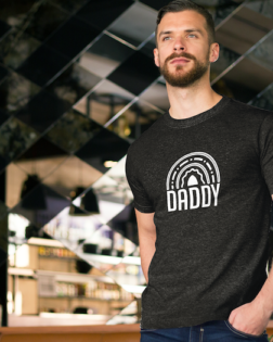 mockup of a bearded man wearing a tee in a restaurant a8590
