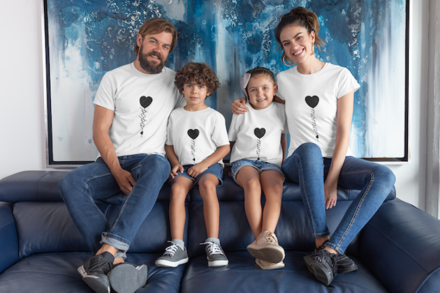 mockup of a beautiful family wearing t shirts in their home 28055 1 1