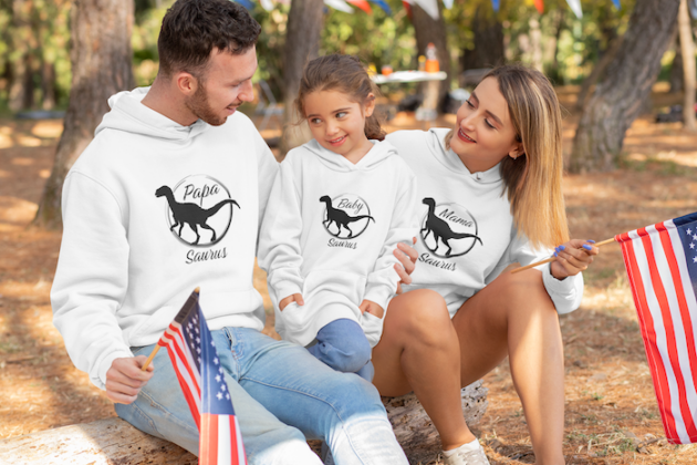 mockup of a family wearing hoodies on 4th of july 33040 2