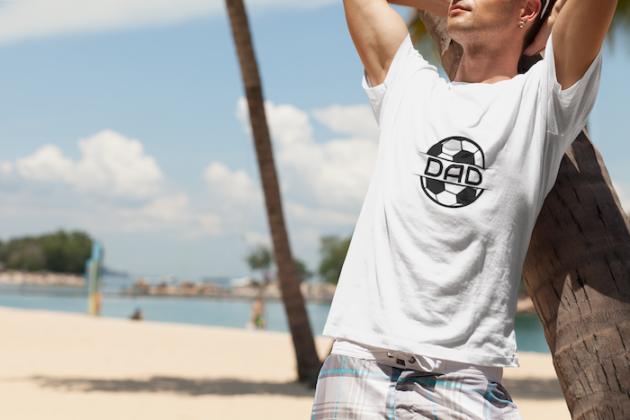 mockup of a man wearing a t shirt in a relaxed pose 2747 el1