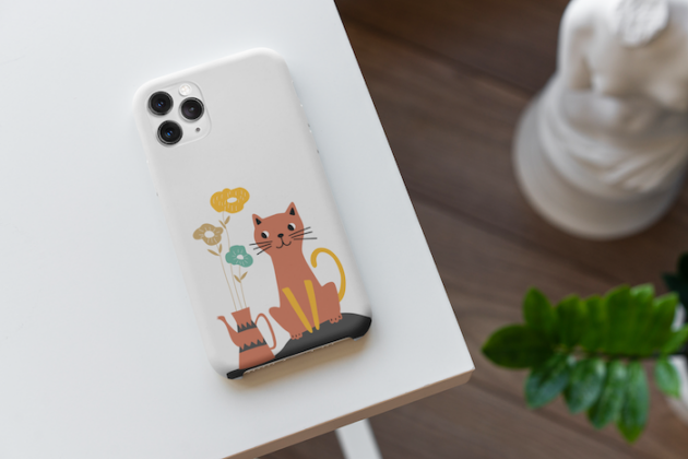 mockup of a phone case placed on a home desk 5176 el1 13