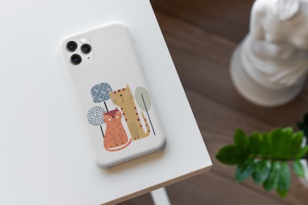 mockup of a phone case placed on a home desk 5176 el1 16