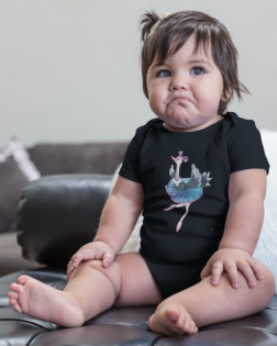 mockup of a sad baby girl wearing a onesie sitting on a leather couch a14049 1