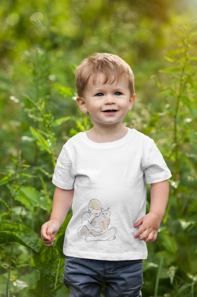 mockup of a toddler wearing a t shirt and walking in nature 2915 el1 3