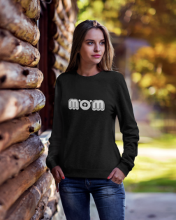 mockup of a woman wearing a heathered crewneck sweatshirt by a cabin 4355 el1