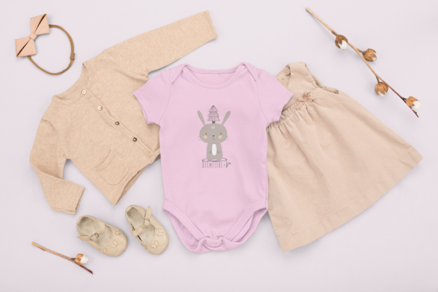 onesie mockup featuring a girl s outfit in a flat lay style m1138 3
