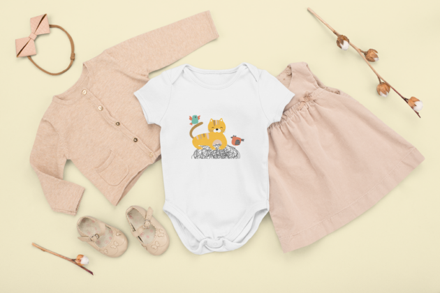 onesie mockup featuring a girl s outfit in a flat lay style m1138 5