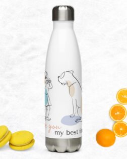 stainless steel water bottle white 17oz front 63b4462849663