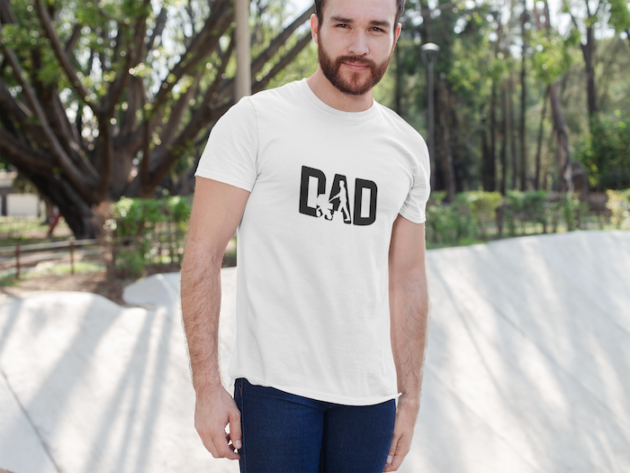 t shirt mockup featuring a bearded man posing at an urban park 28212 1
