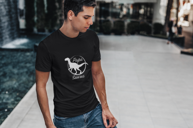 t shirt mockup featuring a man standing by a modern fountain 428 el 2