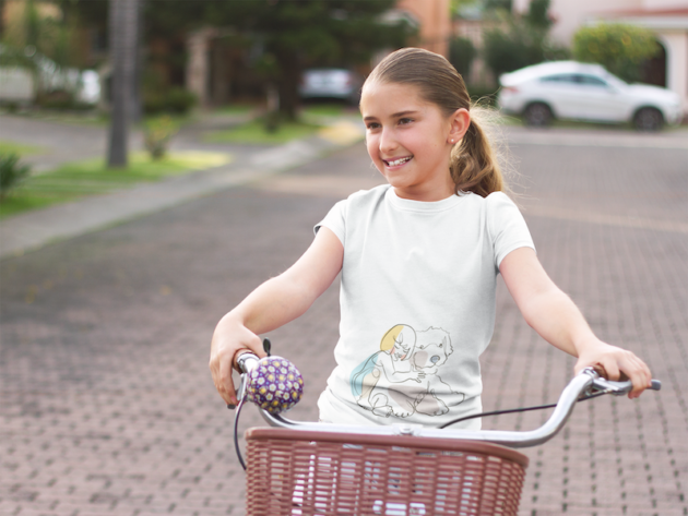 t shirt mockup featuring a young girl riding a bicycle a7939 2