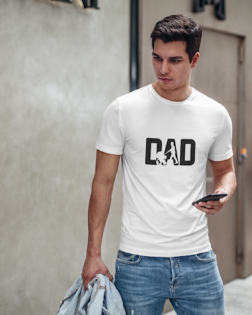 t shirt mockup featuring a young man by a store checking his phone 425 el 2