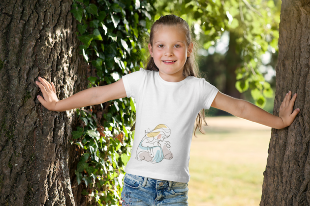 t shirt mockup of a little girl playing in the woods 2908 el1 4
