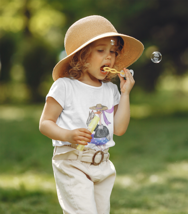 t shirt mockup of a little girl playing with bubbles 41246 r el2
