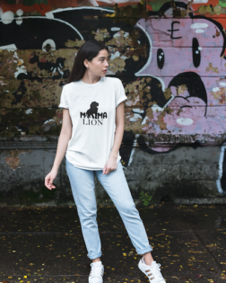 unisex tee mockup featuring a casual young woman 23002