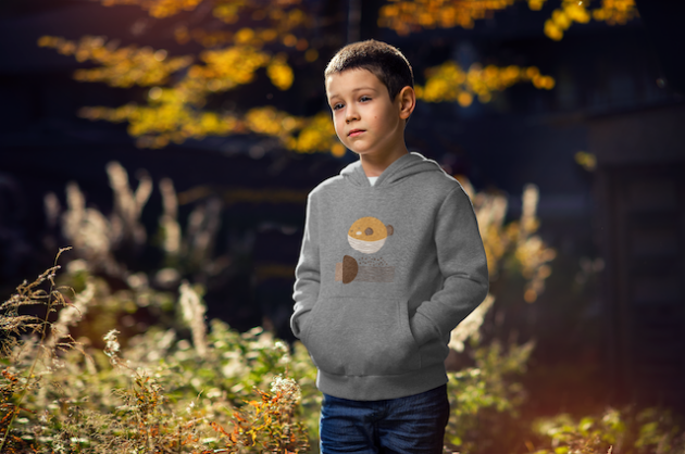 heather hoodie mockup of a young boy posing in nature 2930 el1 1