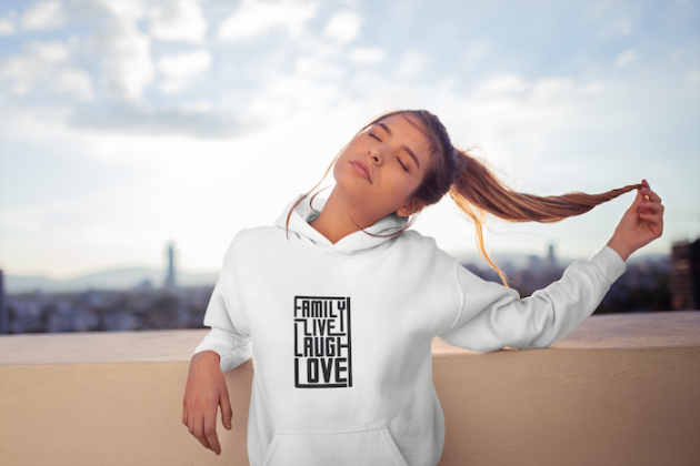 hoodie mockup featuring a pretty girl posing in the sun 23288 2
