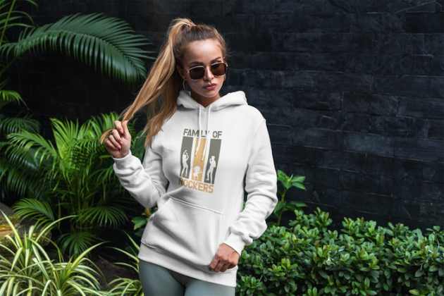 hoodie mockup featuring a woman with long hair posing by some palm leaves 3553 el1