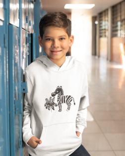 hoodie mockup of a boy standing by his locker at school 24835