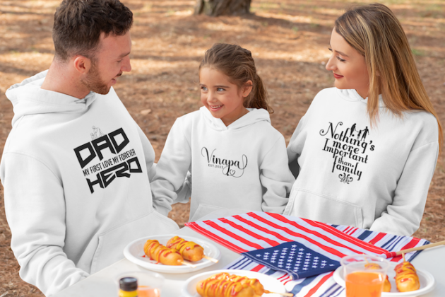 hoodie mockup of a family eating together on the 4th of july 33039 1
