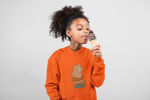 hoodie mockup of a funny little girl eating ice cream 24860 1