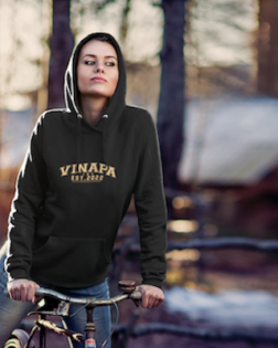 hoodie mockup of a woman riding a bike in the forest 2779 el1