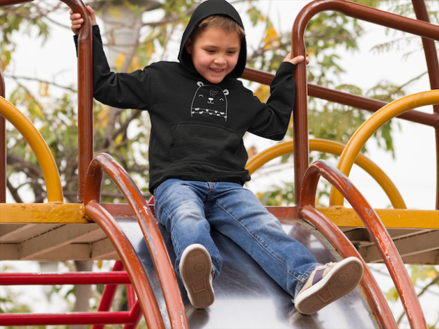 kid s hoodie mockup of a boy at a park a9104