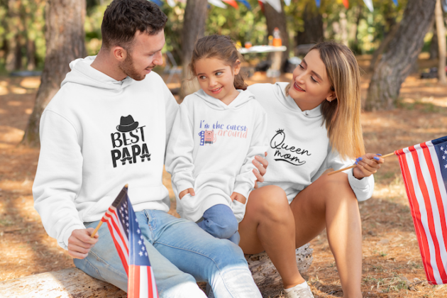 mockup of a family wearing hoodies on 4th of july 33040 1