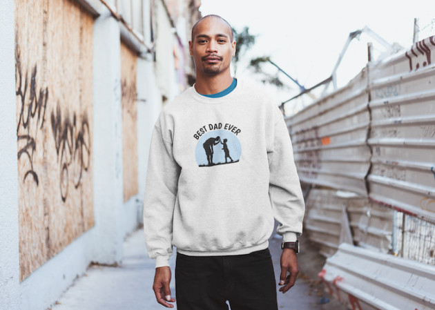 mockup of a serious man wearing a heathered sweatshirt in an alley 24003