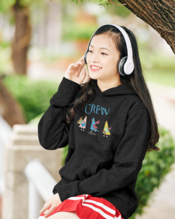 mockup of a teenager wearing a heathered hoodie while sitting in the park 44476 r el2 1