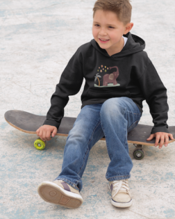 small kid at a skatepark hoodie mockup a9117 3