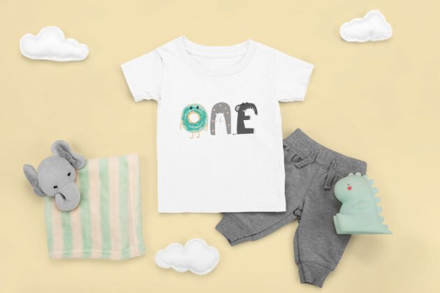 t shirt mockup featuring a comfy outfit for a baby m1122