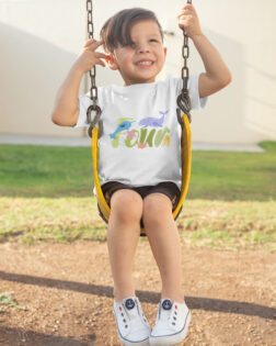 t shirt mockup of a boy playing on a swing 28082