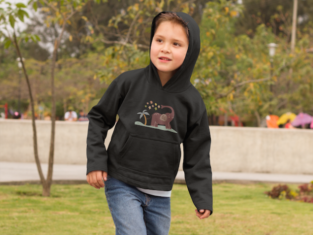 young kid at a park running around hoodie mockup f9121 1