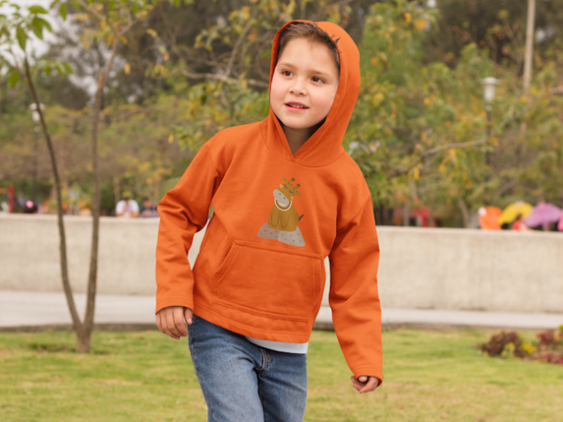 young kid at a park running around hoodie mockup f9121