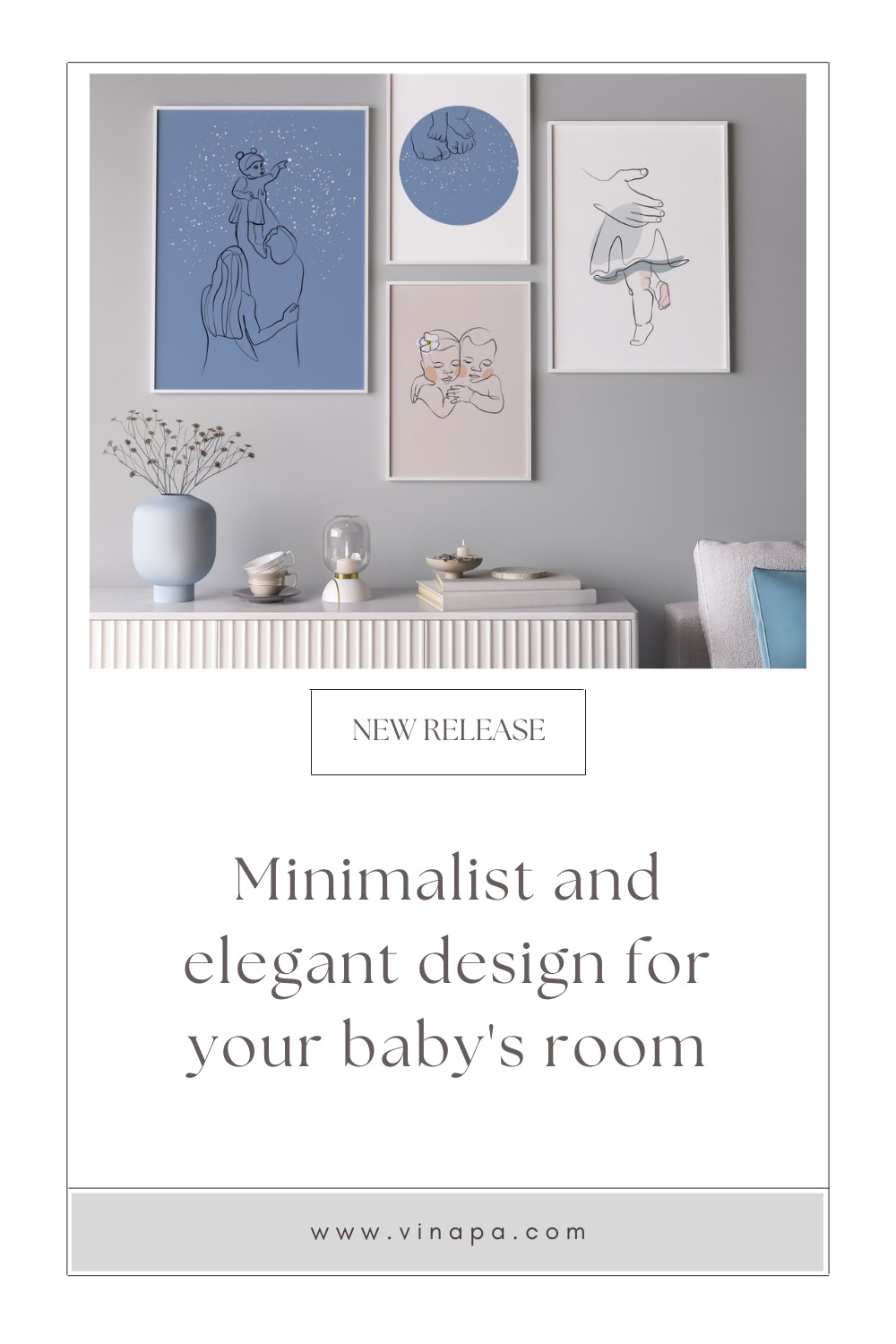 Minimalist and elegant Poster design for your baby room.