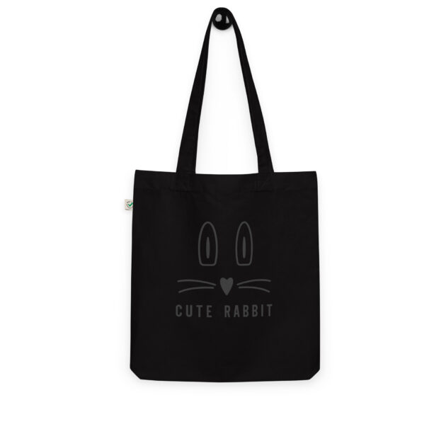 organic fashion tote bag black front 6414db3b47444